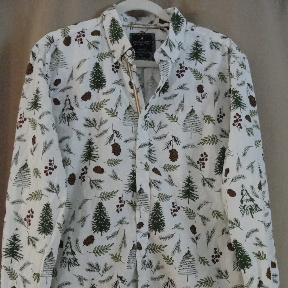 Denim & Flower Ricky Singh "Celebrate Life" long sleeve dress shirt - Men's XL